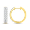 Thumbnail Image 2 of Lab-Created Diamonds by KAY Two-Row Hoop Earrings 1 ct tw 10K Yellow Gold