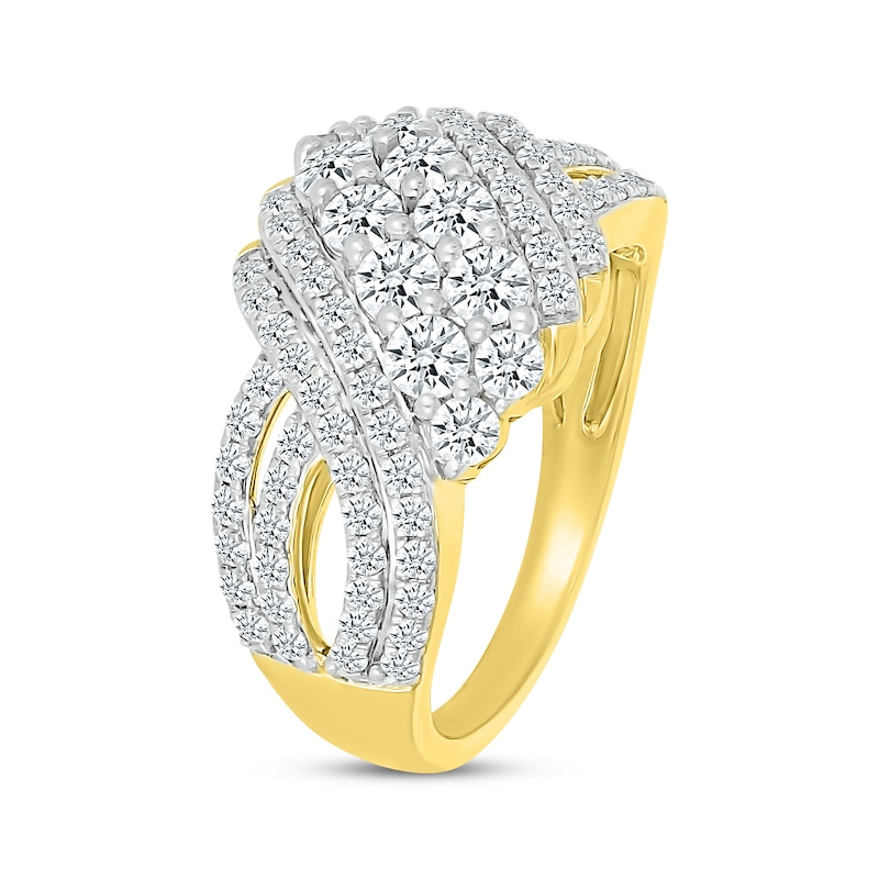 Main Image 2 of KAY Lab-Grown Diamonds Multi-Row Crossover Fashion Ring 1-1/2 ct tw 10K Yellow Gold