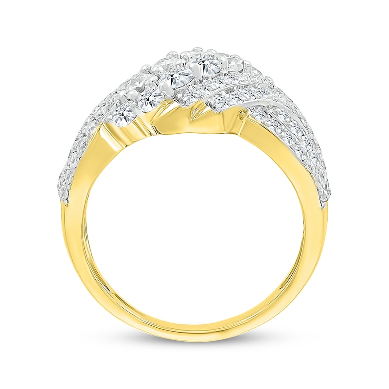 Main Image 3 of KAY Lab-Grown Diamonds Multi-Row Crossover Fashion Ring 1-1/2 ct tw 10K Yellow Gold