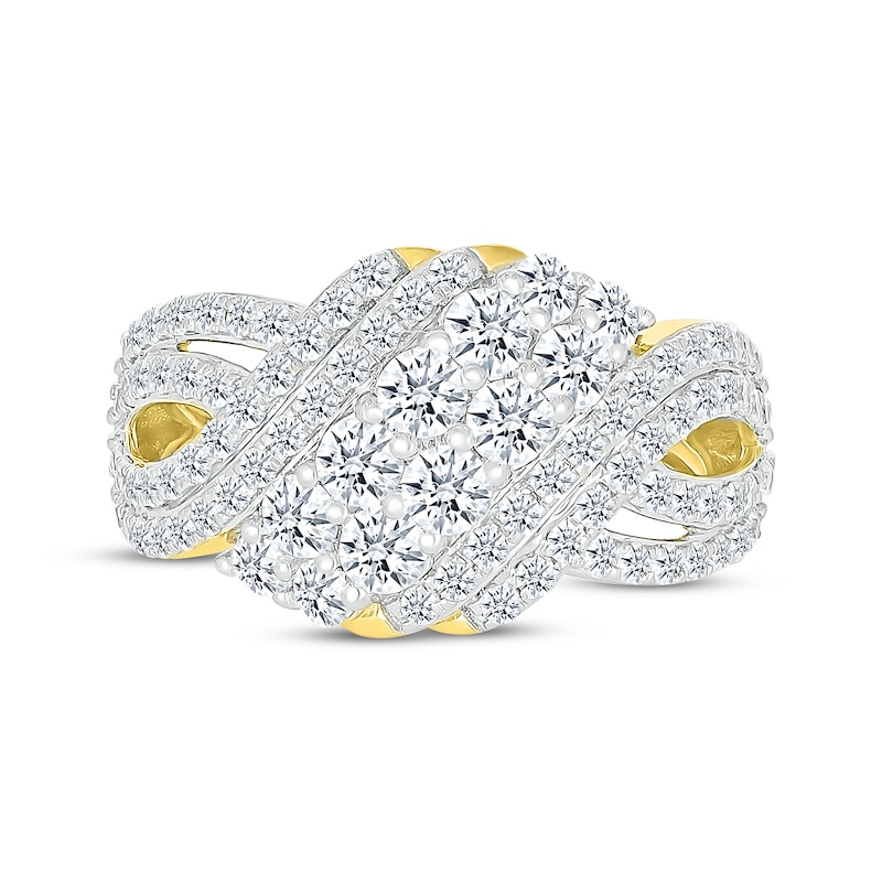 Main Image 4 of KAY Lab-Grown Diamonds Multi-Row Crossover Fashion Ring 1-1/2 ct tw 10K Yellow Gold