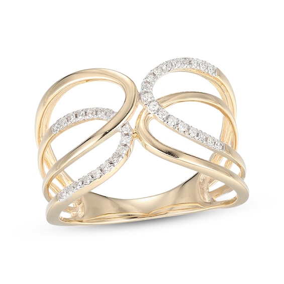 Diamond Looping Fashion Ring 1/10 ct tw 10K Yellow Gold
