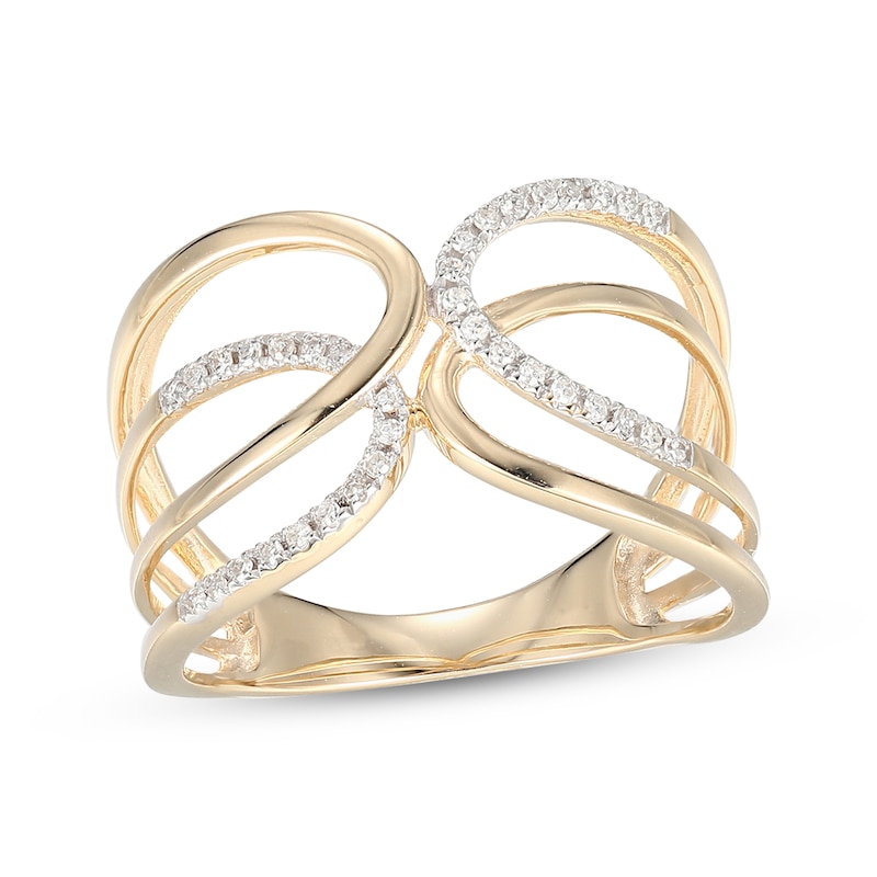 Main Image 1 of Diamond Looping Fashion Ring 1/10 ct tw 10K Yellow Gold