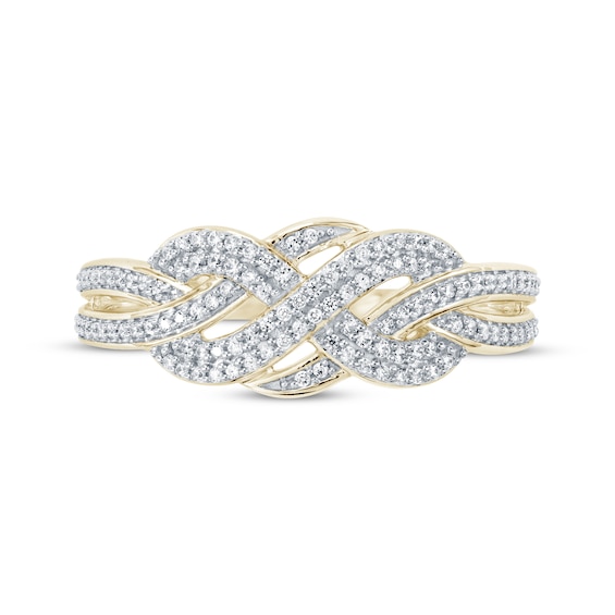 Diamond Crossover Infinity Ring 1/4 ct tw 10K Yellow Gold