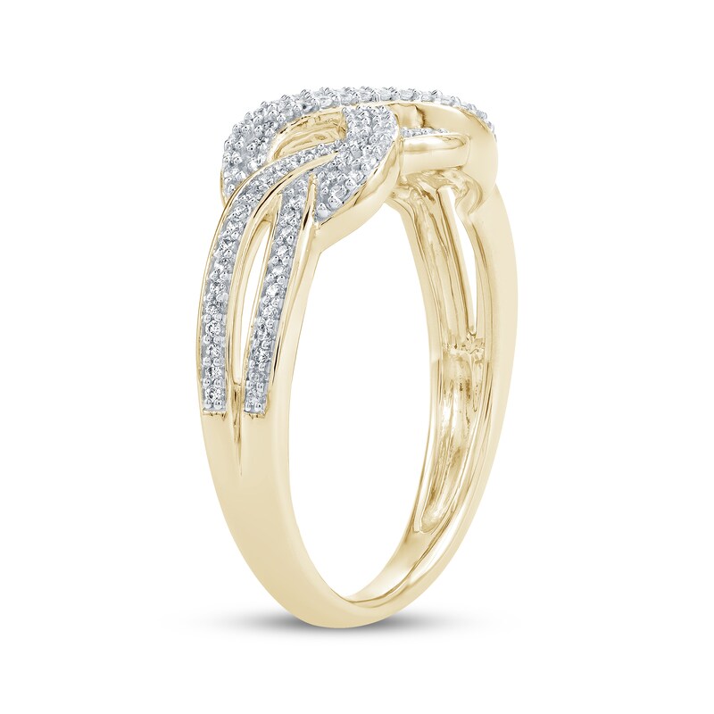 Main Image 2 of Diamond Crossover Infinity Ring 1/4 ct tw 10K Yellow Gold