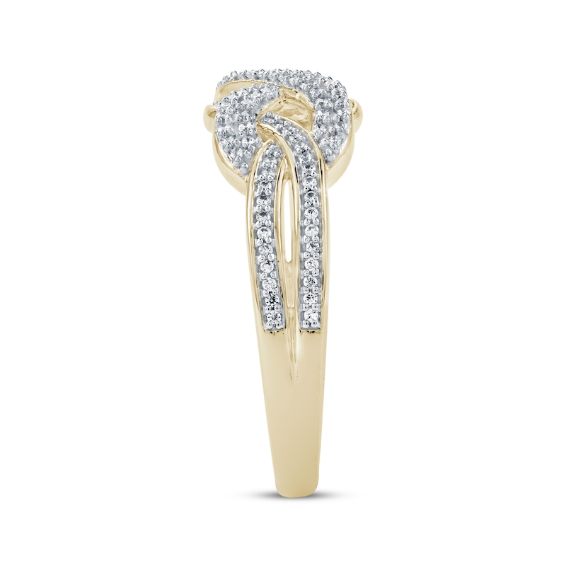 Main Image 3 of Diamond Crossover Infinity Ring 1/4 ct tw 10K Yellow Gold