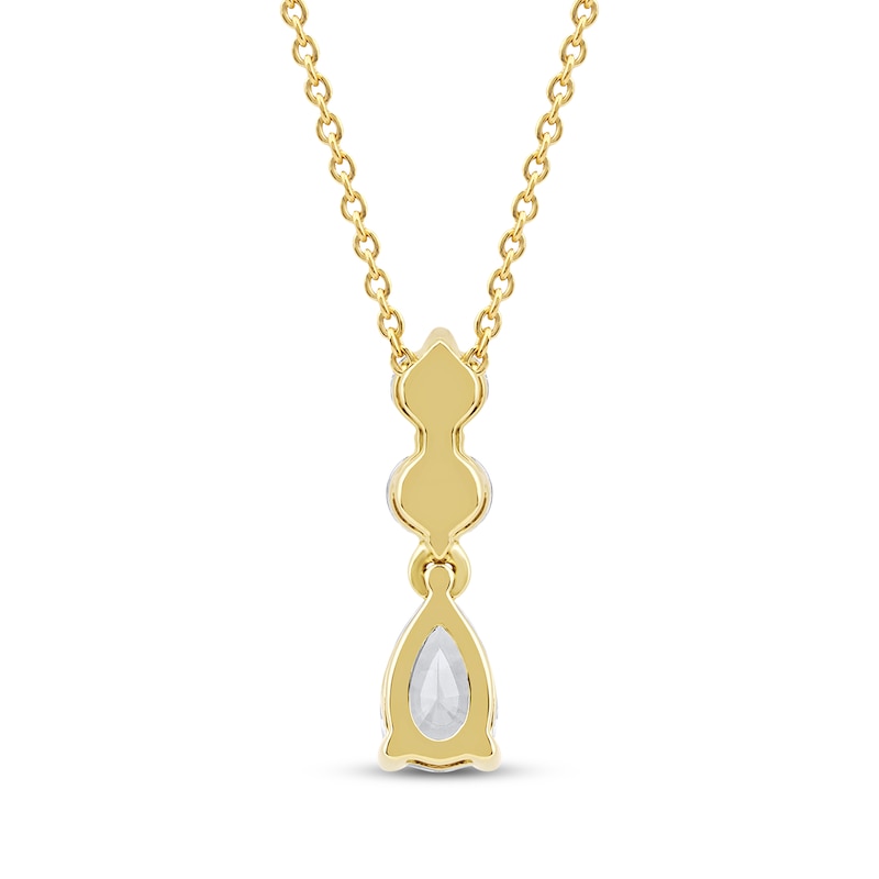 Main Image 3 of KAY Lab-Grown Diamonds Pear & Round-Cut Drop Necklace 1/2 ct tw 10K Yellow Gold 18&quot;