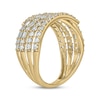 Thumbnail Image 2 of Baguette & Round-Cut Diamond Multi-Row Fashion Ring 1 ct tw 10K Yellow Gold