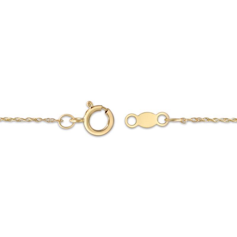 Main Image 4 of Pear-Shaped Natural Opal & Diamond Necklace 1/15 ct tw 10K Yellow Gold 18&quot;