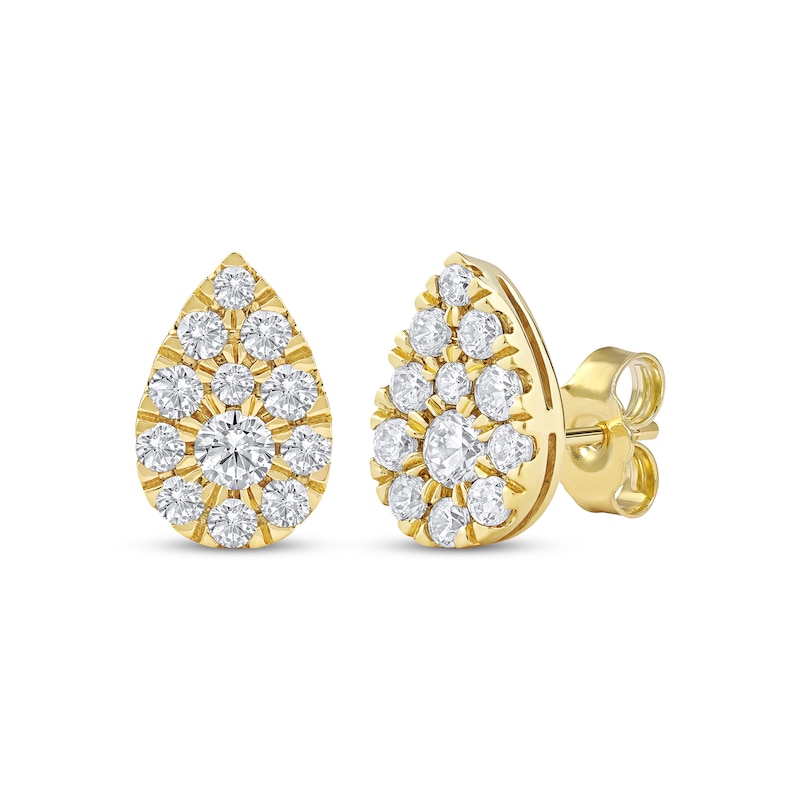 Main Image 1 of KAY Lab-Grown Diamonds Multi-Stone Pear-Shaped Stud Earrings 3/4 ct tw 10K Yellow Gold