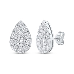 KAY Lab-Grown Diamonds Multi-Stone Pear-Shaped Stud Earrings 2 ct tw 10K White Gold
