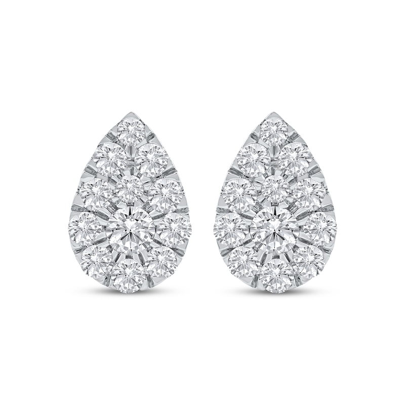 Main Image 2 of KAY Lab-Grown Diamonds Multi-Stone Pear-Shaped Stud Earrings 2 ct tw 10K White Gold