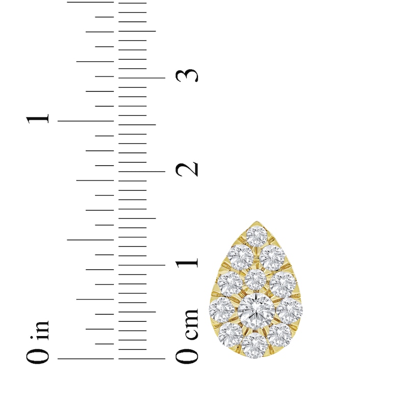 Main Image 5 of KAY Lab-Grown Diamonds Multi-Stone Pear-Shaped Stud Earrings 2 ct tw 10K Yellow Gold