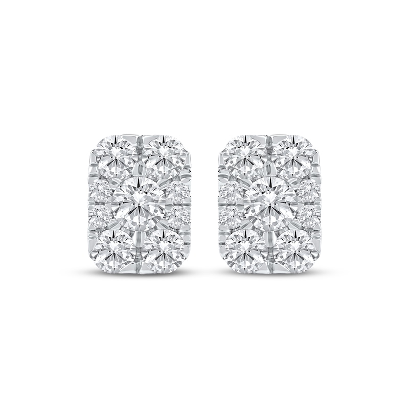Main Image 2 of KAY Lab-Grown Diamonds Multi-Stone Rectangle Stud Earrings 1-1/2 ct tw 10K White Gold