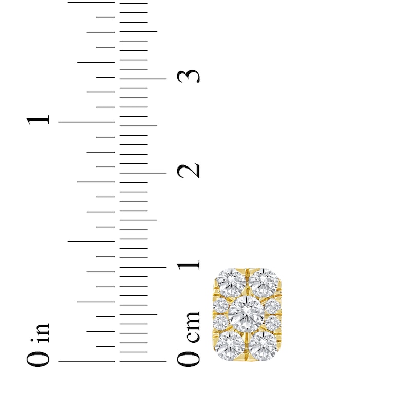 Main Image 5 of KAY Lab-Grown Diamonds Multi-Stone Rectangle Stud Earrings 1-1/2 ct tw 10K Yellow Gold