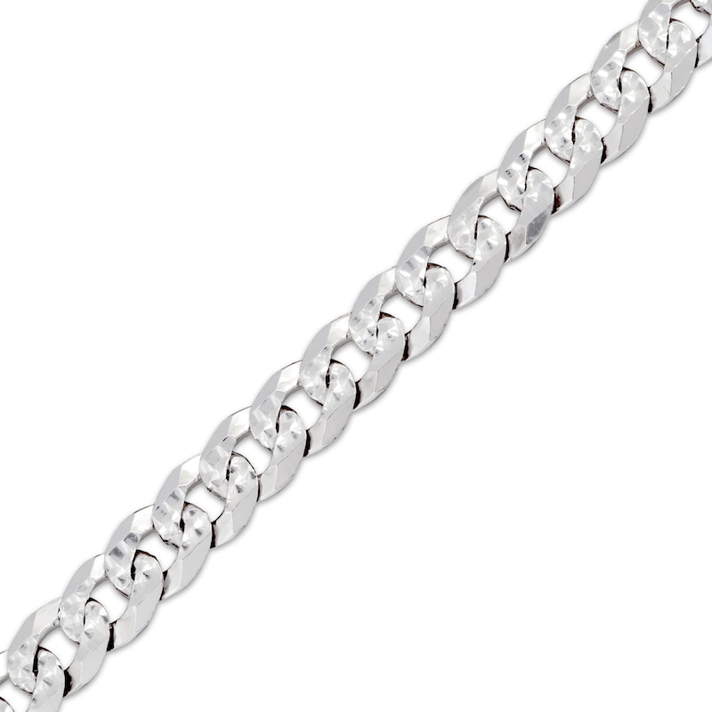 Main Image 2 of Diamond-Cut Curb Chain Necklace 7mm 100% Repurposed Solid Sterling Silver 22&quot;