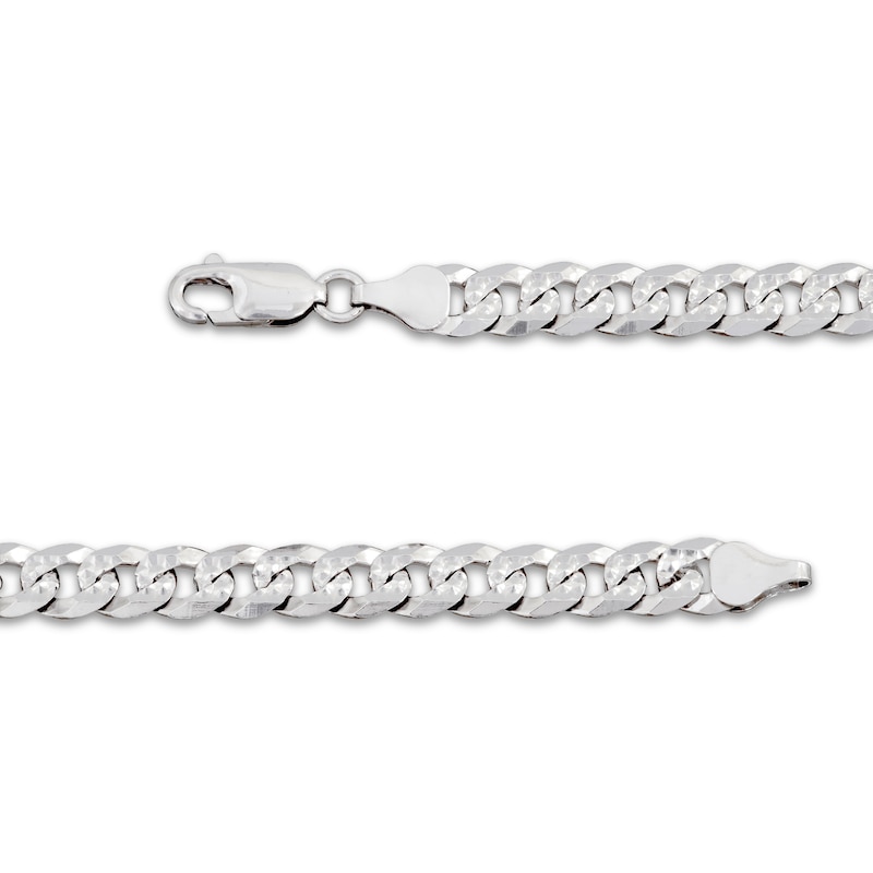 Main Image 3 of Diamond-Cut Curb Chain Necklace 7mm 100% Repurposed Solid Sterling Silver 22&quot;