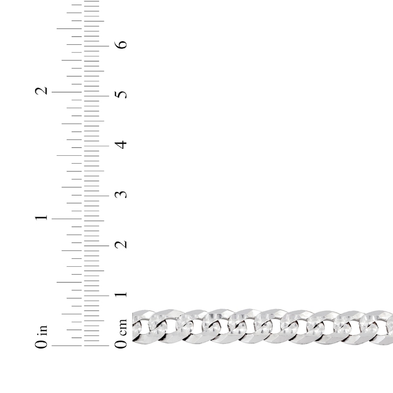 Main Image 4 of Diamond-Cut Curb Chain Necklace 7mm 100% Repurposed Solid Sterling Silver 22&quot;