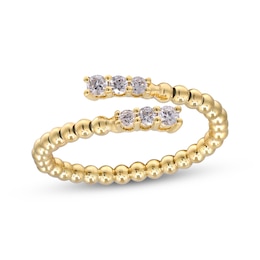 Diamond Beaded Flex Ring 1/5 ct tw 10K Yellow Gold