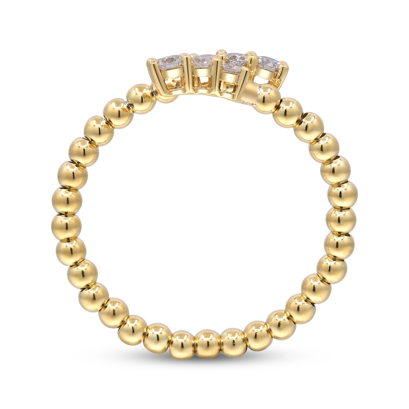 Main Image 3 of Diamond Beaded Flex Ring 1/5 ct tw 10K Yellow Gold