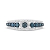 Thumbnail Image 3 of Blue & White Diamond Triple Row Fashion Ring 1/2 ct tw Sterling Silver