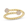 Thumbnail Image 1 of Diamond Circle Ends Bypass Beaded Flex Wrap Ring 1/6 ct tw 10K Yellow Gold & Titanium
