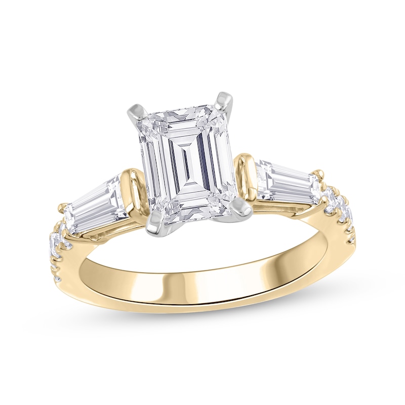 Main Image 1 of Now + Forever Lab-Grown Diamonds Emerald-Cut Engagement Ring 2 3/4 ct tw 14K Two-Tone Gold