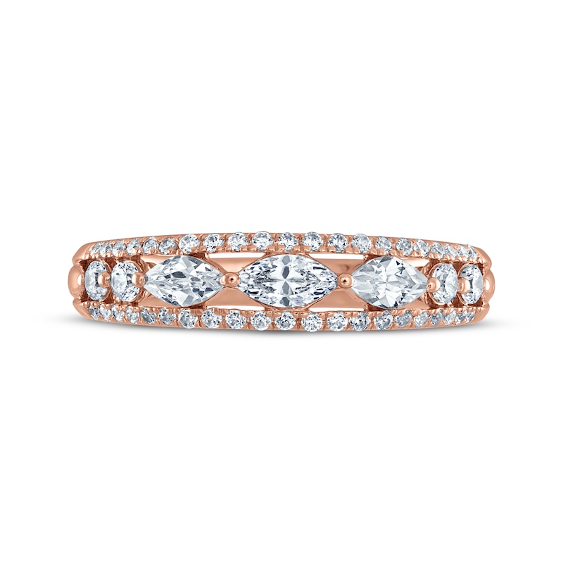Main Image 3 of Now + Forever Marquise & Round-Cut Diamond Anniversary Ring 5/8 ct tw 14K Rose Gold