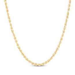 Silk Rope Chain Necklace 3mm Solid 10K Yellow Gold 20"