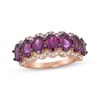 Thumbnail Image 1 of Le Vian Waterfall Oval-Cut Garnet Halo Ring 1/3 ct tw Diamonds 14K Strawberry Gold