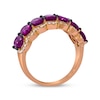 Thumbnail Image 3 of Le Vian Waterfall Oval-Cut Garnet Halo Ring 1/3 ct tw Diamonds 14K Strawberry Gold