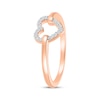 Thumbnail Image 2 of Diamond Heart Link Ring 1/15 ct tw 10K Rose Gold