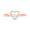 Thumbnail Image 4 of Diamond Heart Link Ring 1/15 ct tw 10K Rose Gold