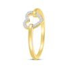 Thumbnail Image 2 of Diamond Heart Link Ring 1/15 ct tw 10K Yellow Gold