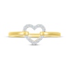 Thumbnail Image 4 of Diamond Heart Link Ring 1/15 ct tw 10K Yellow Gold