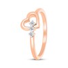 Thumbnail Image 2 of Diamond Three-Stone Heart Ring 1/20 ct tw 10K Rose Gold