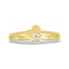 Thumbnail Image 4 of Diamond Tilted Heart Two-Row Ring 1/10 ct tw 10K Yellow Gold