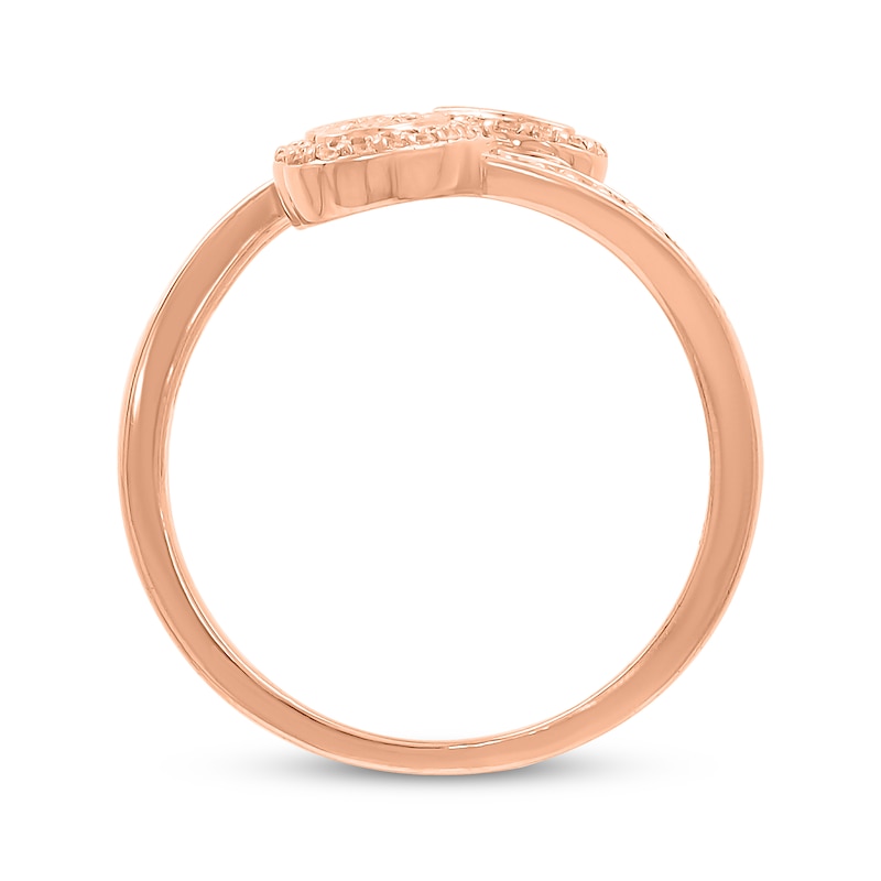 Main Image 3 of Diamond Deconstructed Bypass Hearts Ring 1/4 ct tw 10K Rose Gold