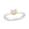 Thumbnail Image 1 of Diamond Cat Head Ring 1/20 ct tw Sterling Silver & 10K Yellow Gold