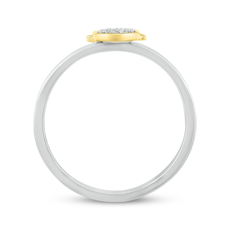 Main Image 3 of Diamond Cat Head Ring 1/20 ct tw Sterling Silver & 10K Yellow Gold