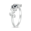 Thumbnail Image 1 of "Mom" Black Diamond Accent Paw Print Ring Sterling Silver