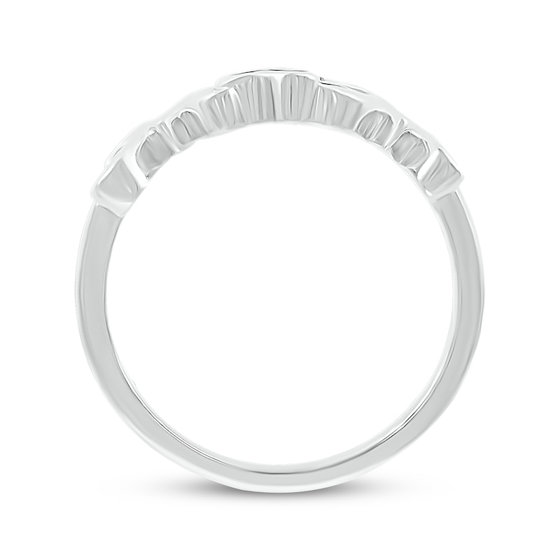 Main Image 3 of &quot;Mom&quot; Black Diamond Accent Paw Print Ring Sterling Silver