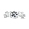 Thumbnail Image 3 of "Mom" Black Diamond Accent Paw Print Ring Sterling Silver