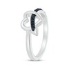 Thumbnail Image 2 of Black Diamond Heart & Arrow Ring 1/15 ct tw Sterling Silver