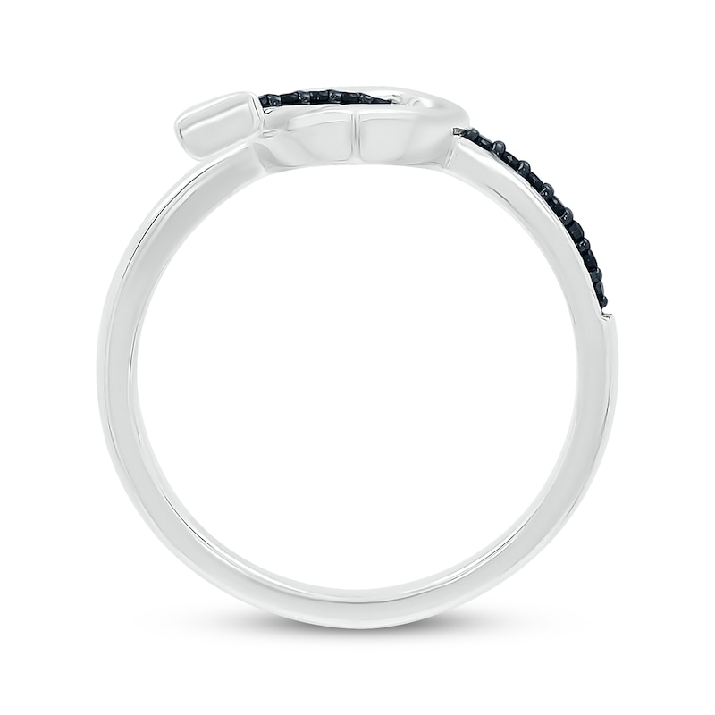 Sterling Silver Diamond Heart and Arrow Ring