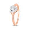 Thumbnail Image 2 of Multi-Diamond Heart Ring 1/5 ct tw 10K Rose Gold