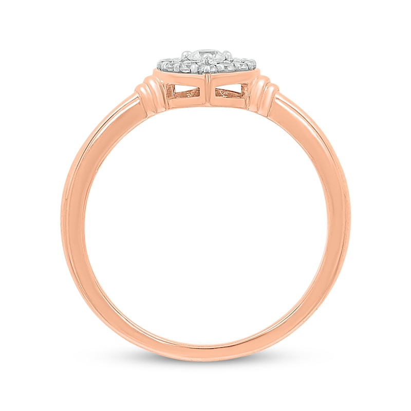 Main Image 3 of Multi-Diamond Heart Ring 1/5 ct tw 10K Rose Gold