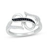 Thumbnail Image 1 of Black & White Diamond Infinity Hearts Ring 1/10 ct tw Sterling Silver