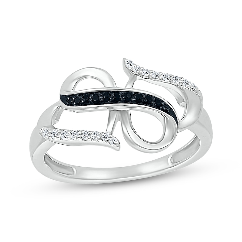 Sterling Silver Genuine Diamond Infinity Symbol Heart Ring Sterling Silver Genuine Diamond Infinity Symbol Heart Ring