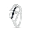 Thumbnail Image 2 of Black & White Diamond Infinity Hearts Ring 1/10 ct tw Sterling Silver
