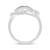 Thumbnail Image 3 of Black & White Diamond Infinity Hearts Ring 1/10 ct tw Sterling Silver